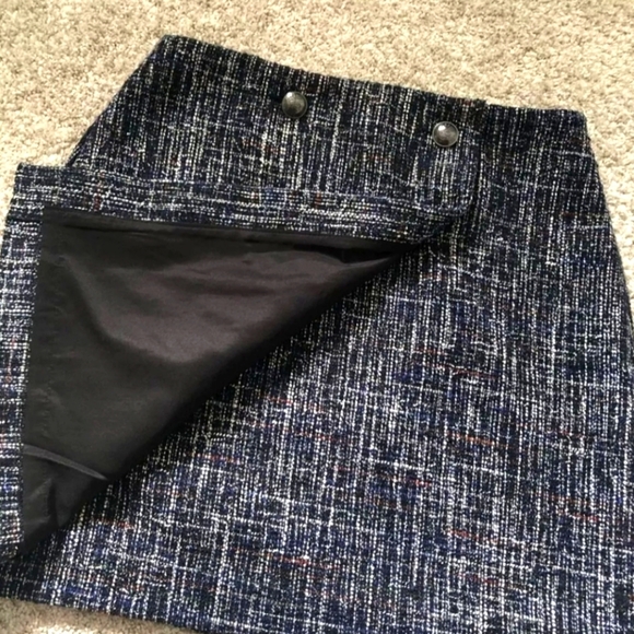 Tweed Button Wrap Skirt Mini skirt Side Zipper Size 6 - Picture 1 of 9